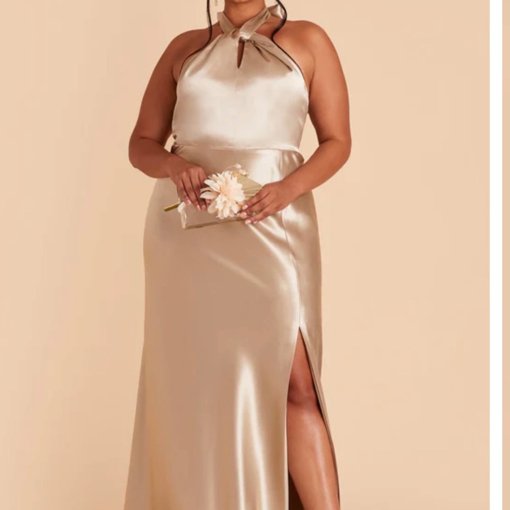 Formal champagne halter bridesmaid dress size 1X